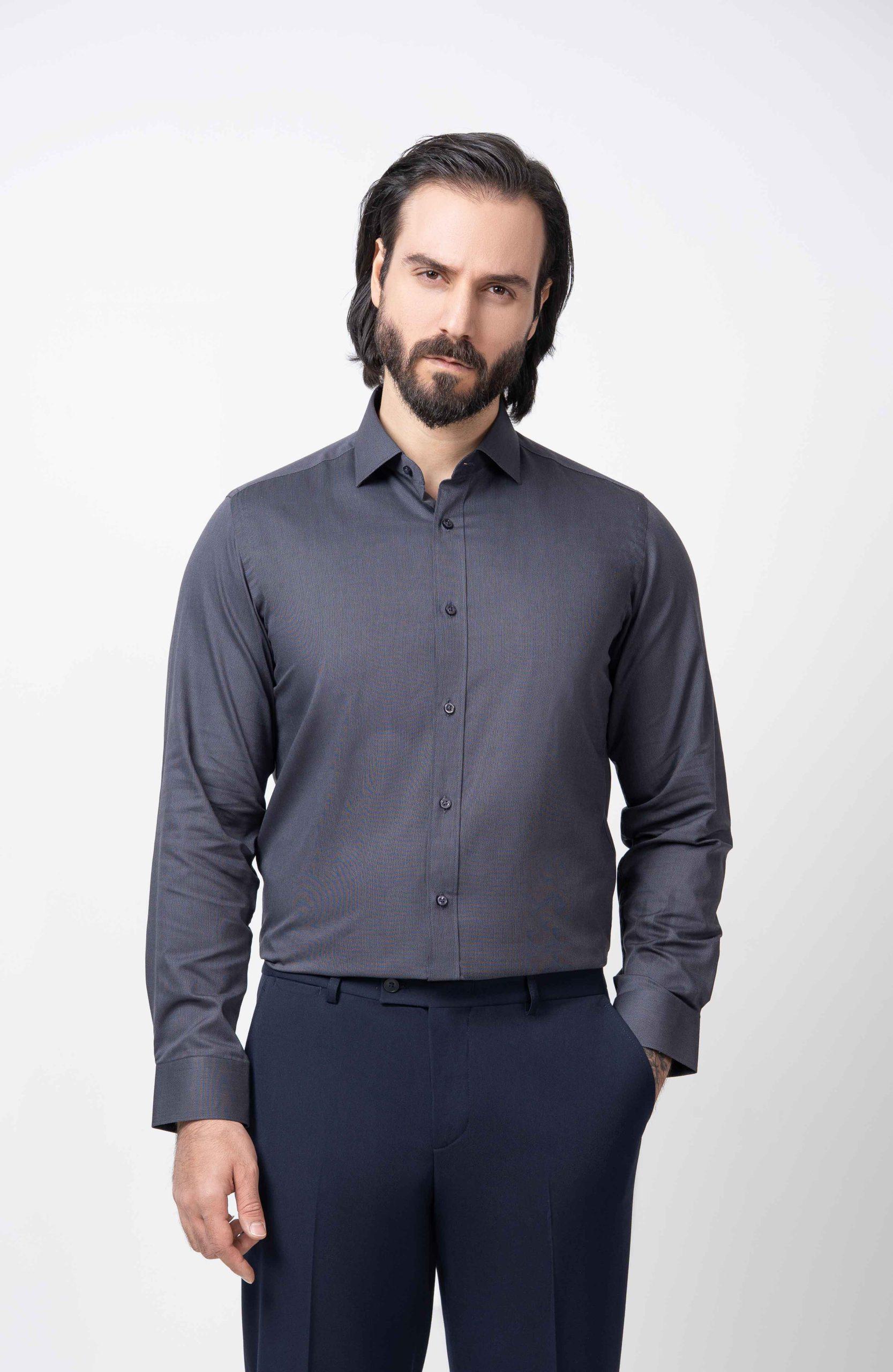 charcoal-Men's-shirt-jodon-p66 پیراهن مردانه جودون P66 زغالی