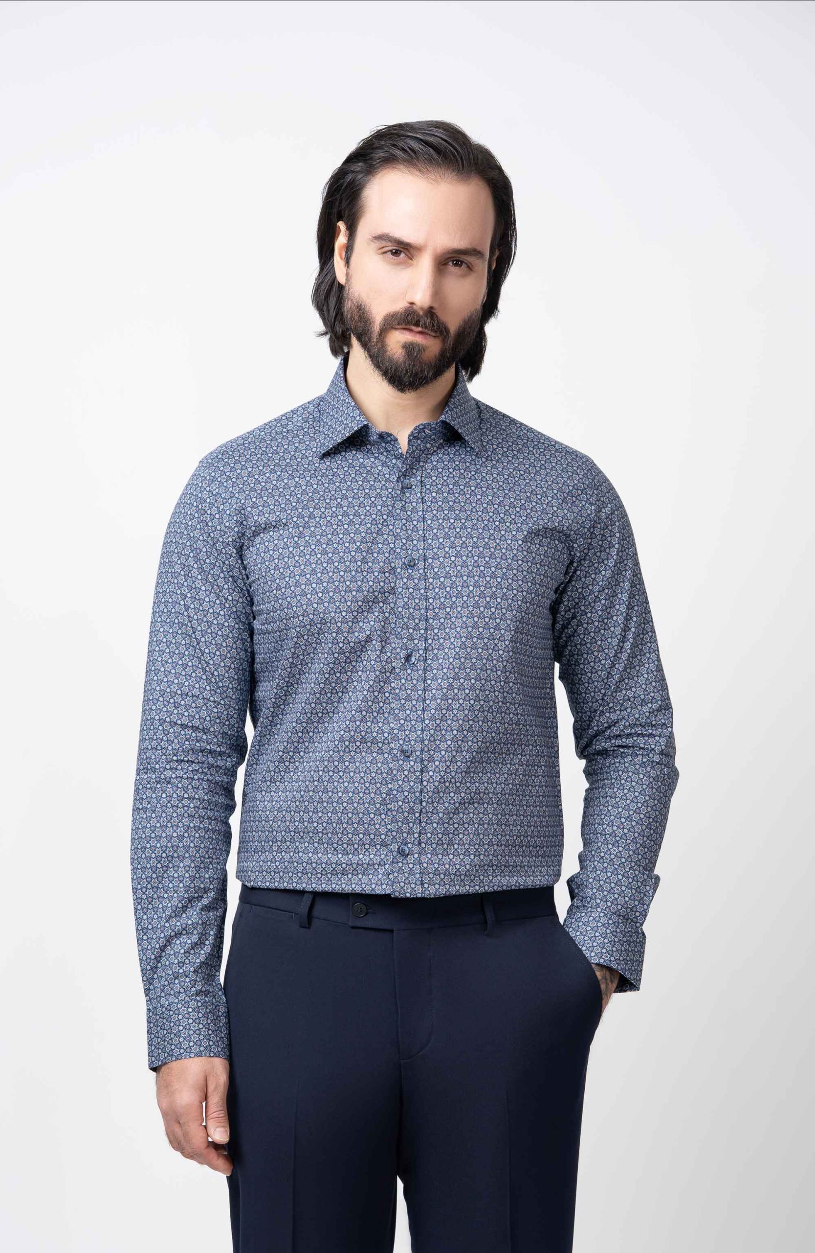 Men's-shirt-P110 پیراهن مردانه طرح دار P110