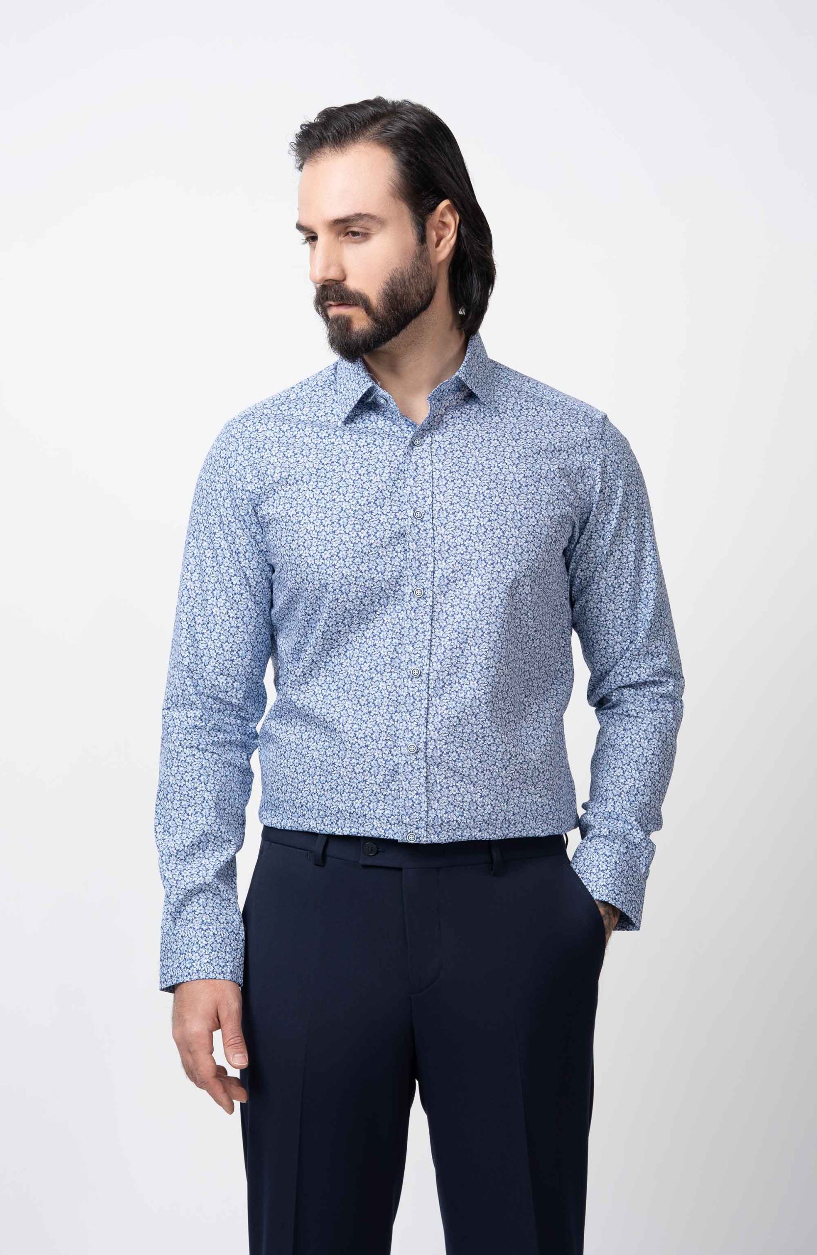 Men's-shirt-P115 پیراهن مردانه گلدار P115