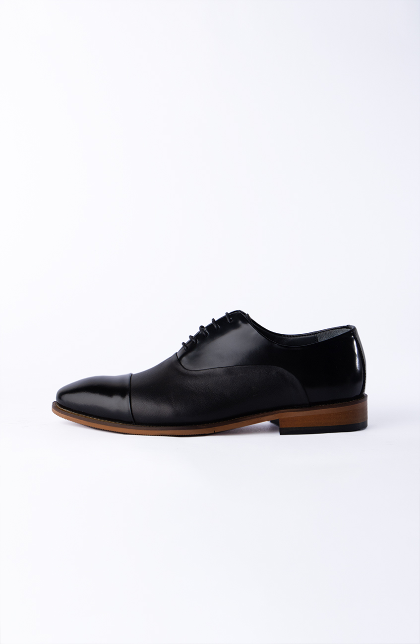 Men's shoes K28 کفش مردانه زیره چوب K28 مشکی لادومیر