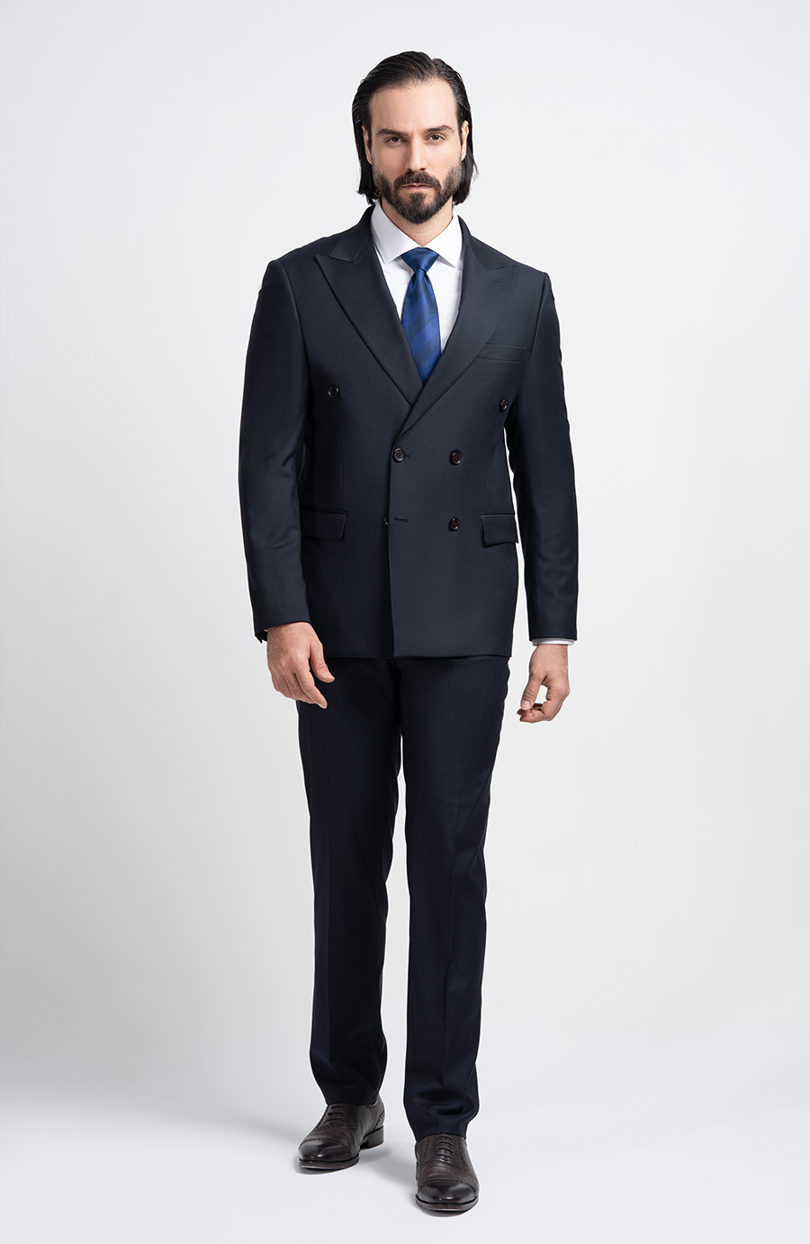 navy blue men suit su47 style کت و شلوار دبل برست SU47 سرمه ای