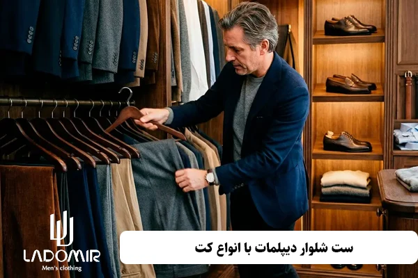 ست شلوار دیپلمات با انواع کت