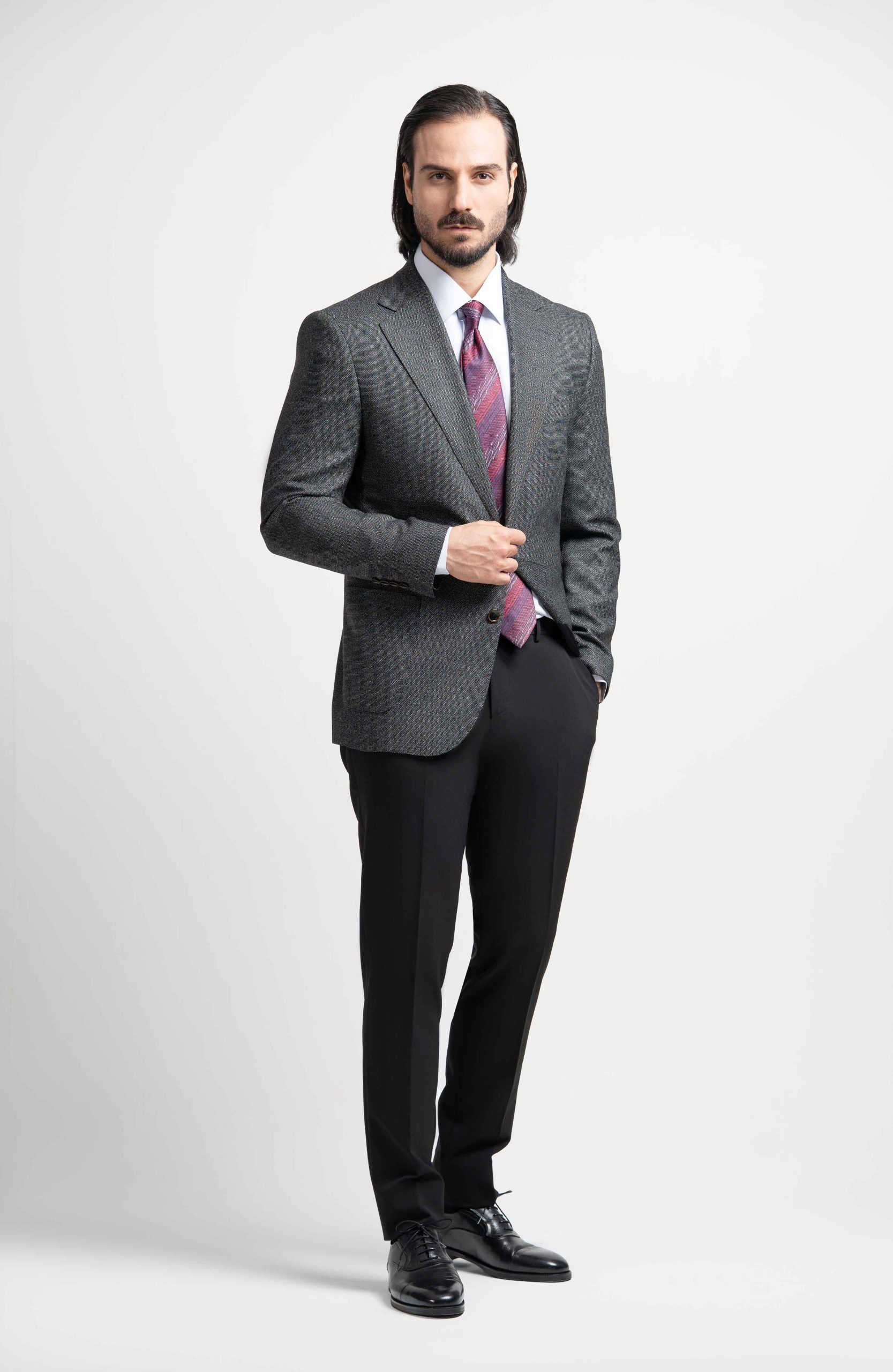 gray men coat j54 کت تک یقه انگلیسی جودون J54 طوسی لادومیر