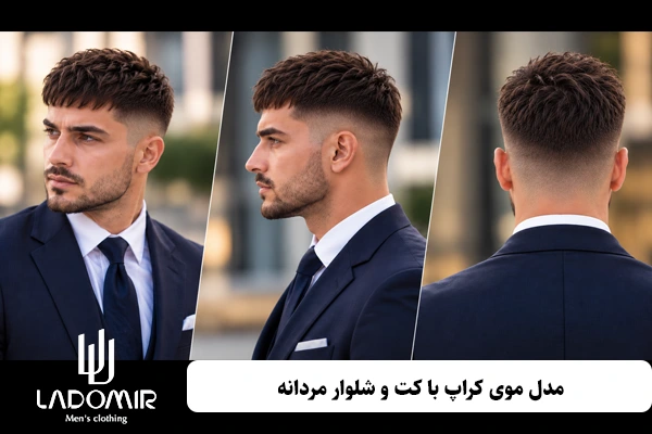 مدل موی کراپ با کت و شلوار مردانه